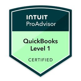 Intuit QuickBooks Certification Level 1 badge